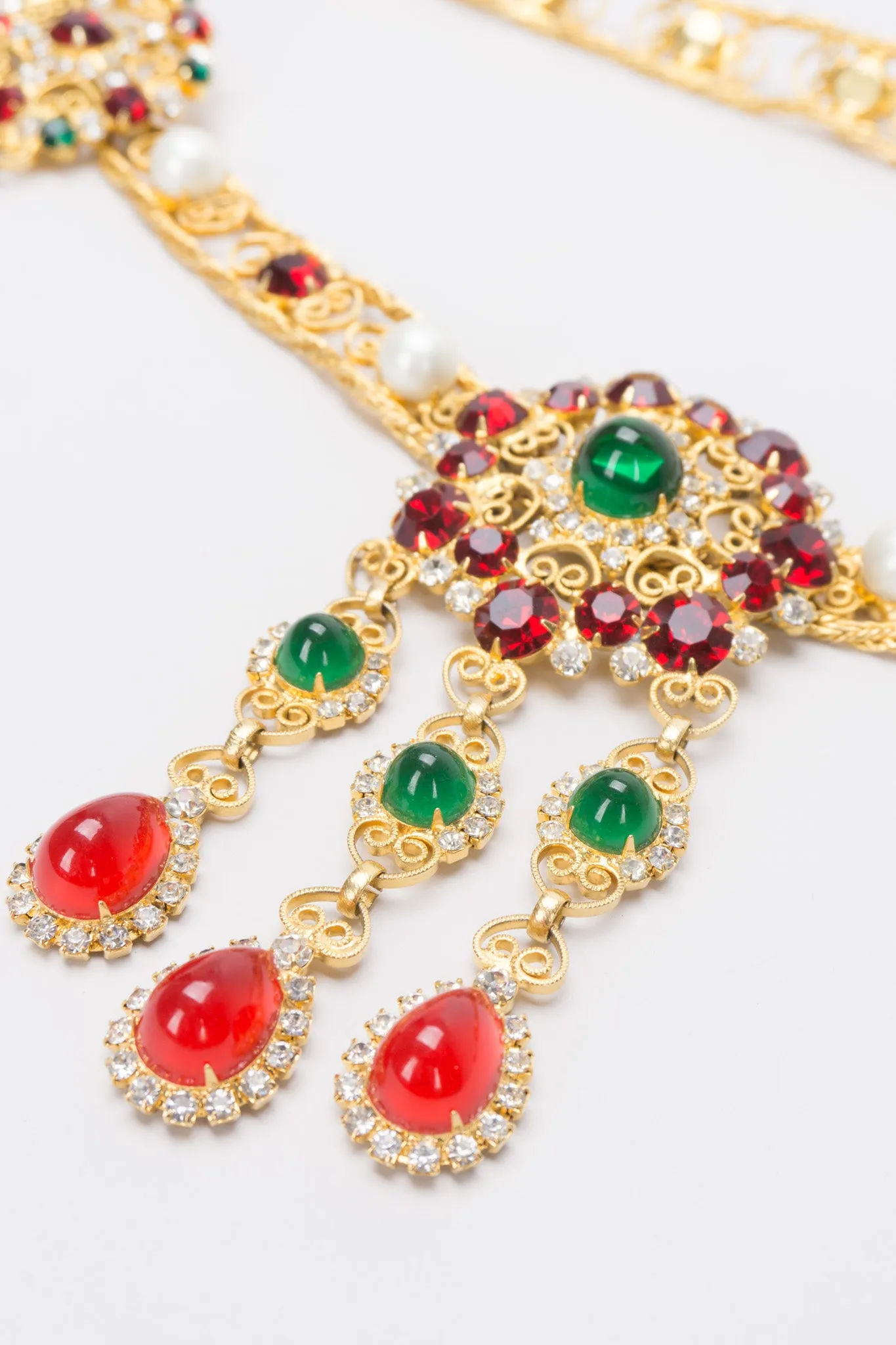 Gripoix Glass Cabochon Crystal Belt