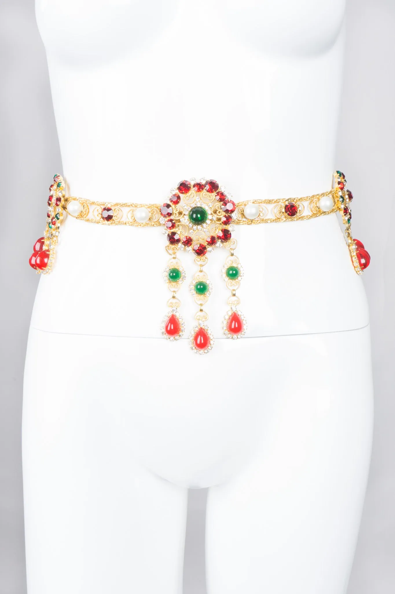 Gripoix Glass Cabochon Crystal Belt