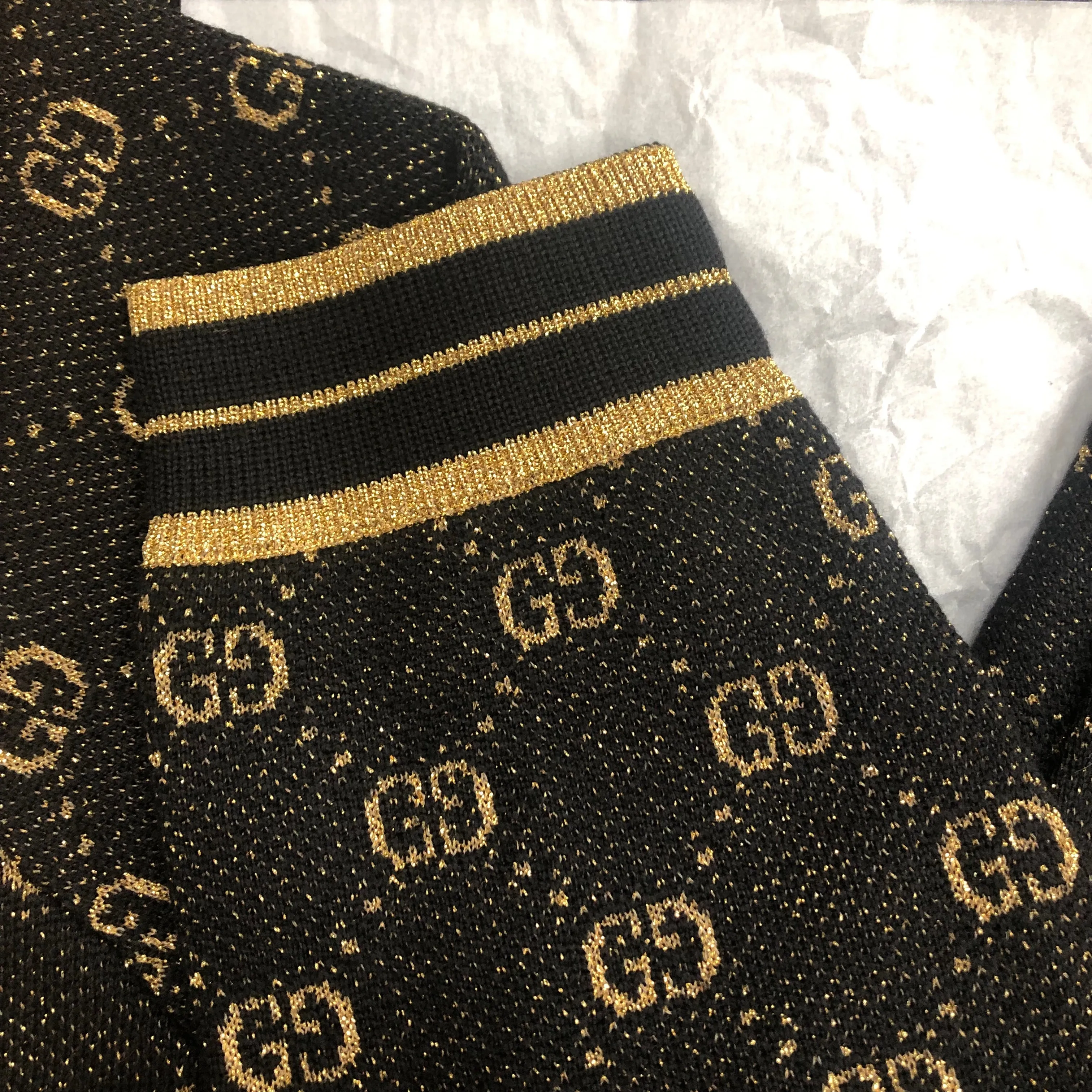 Gucci Black Zipped Cardigan with Gold Lamé GG