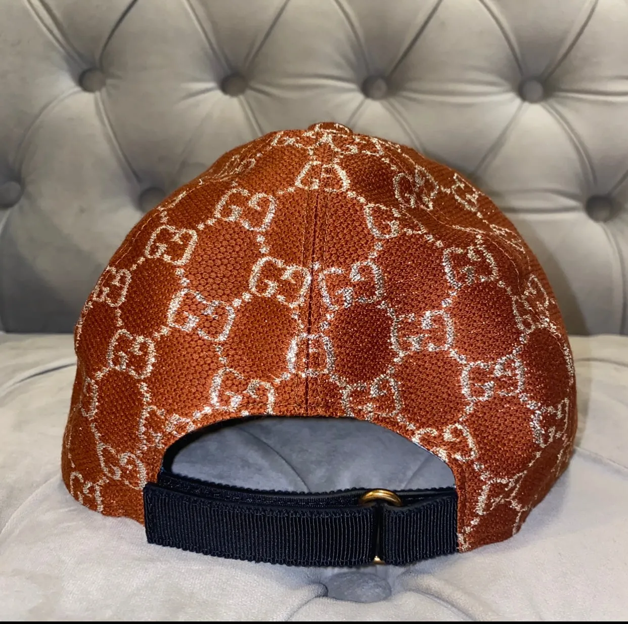 Gucci Interlocking GG Brown Velvet Baseball Hat