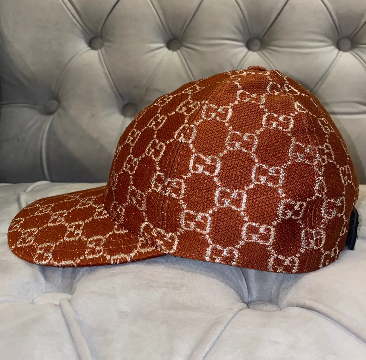 Gucci Interlocking GG Brown Velvet Baseball Hat
