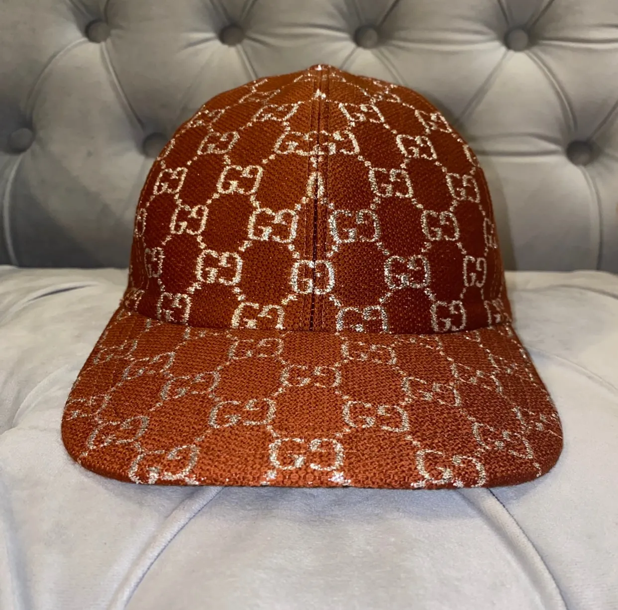 Gucci Interlocking GG Brown Velvet Baseball Hat