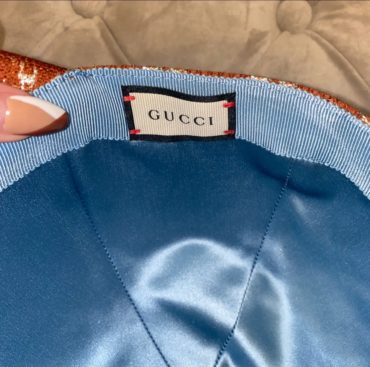 Gucci Interlocking GG Brown Velvet Baseball Hat