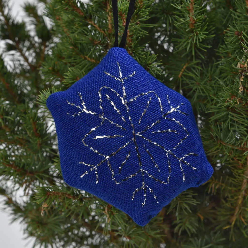 Hand embroidered Christmas Ornaments | Snowflake