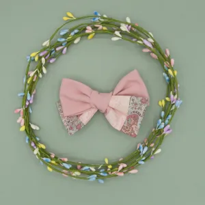 Hand Quilted vintage pink bow Elloise Bow 4inch - HOPE