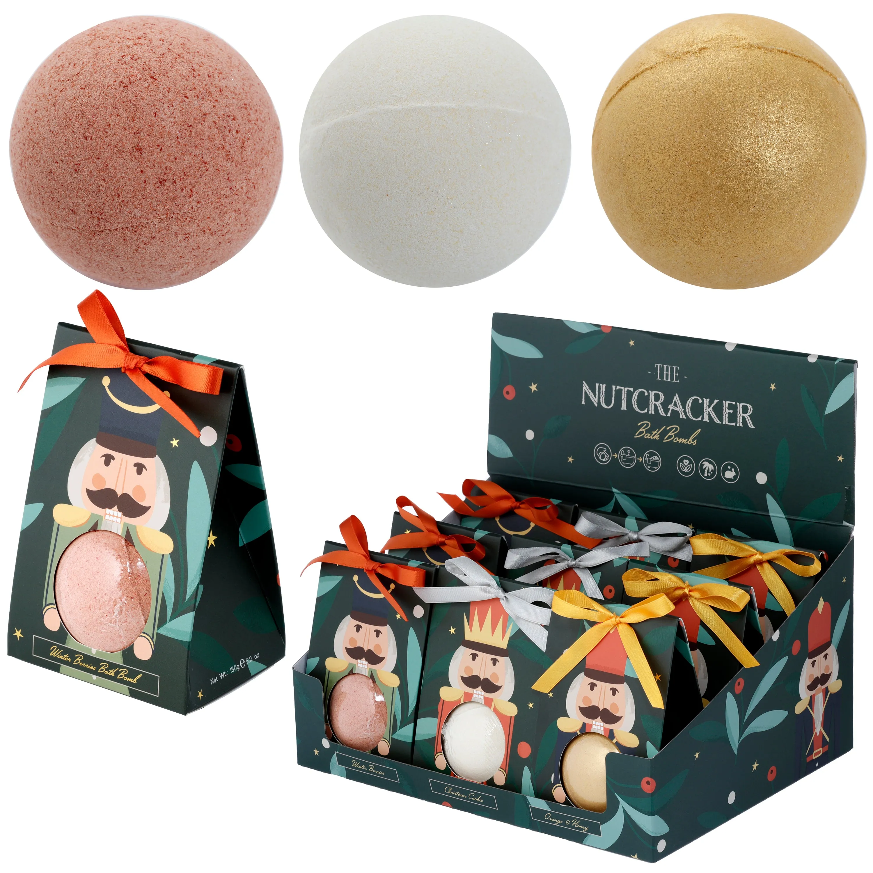 Handmade Bath Bomb in Gift Box - Christmas Nutcracker