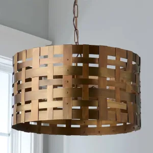 Handmade Brass Basket weave Pendant Light Chandelier