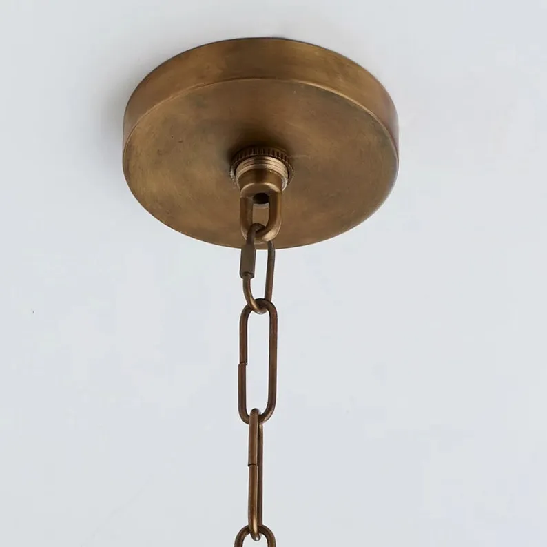 Handmade Brass Basket weave Pendant Light Chandelier