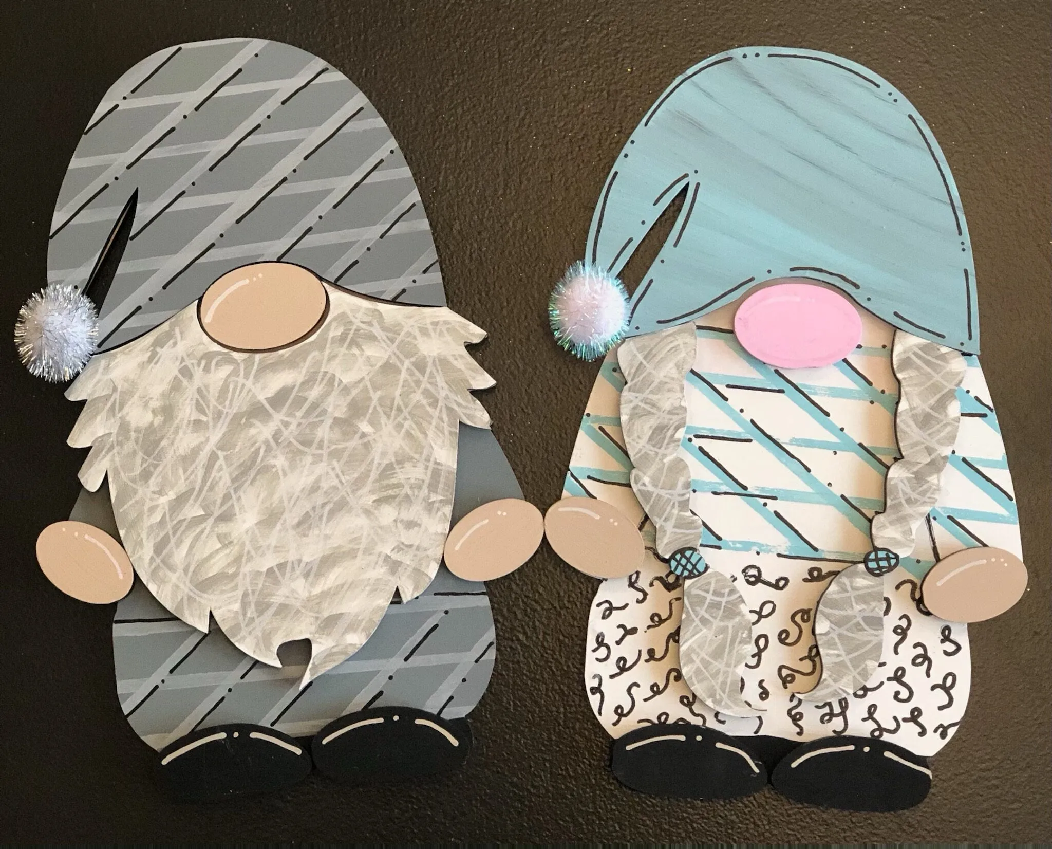 Handmade Gnome Signs DIY Kits for Adults Interchangeable Sign, Unpainted Wood Make Your Own Sign