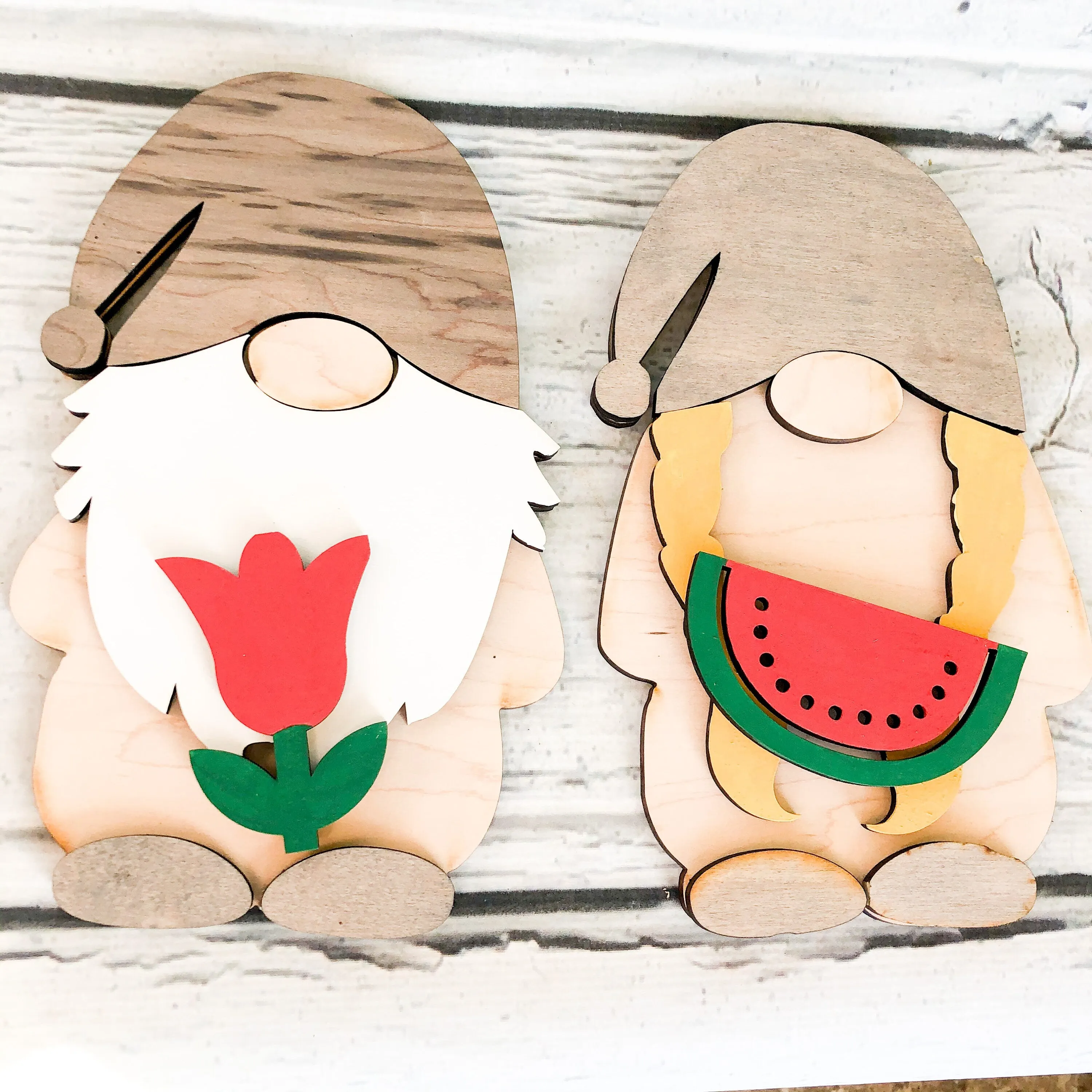 Handmade Gnome Signs DIY Kits for Adults Interchangeable Sign, Unpainted Wood Make Your Own Sign