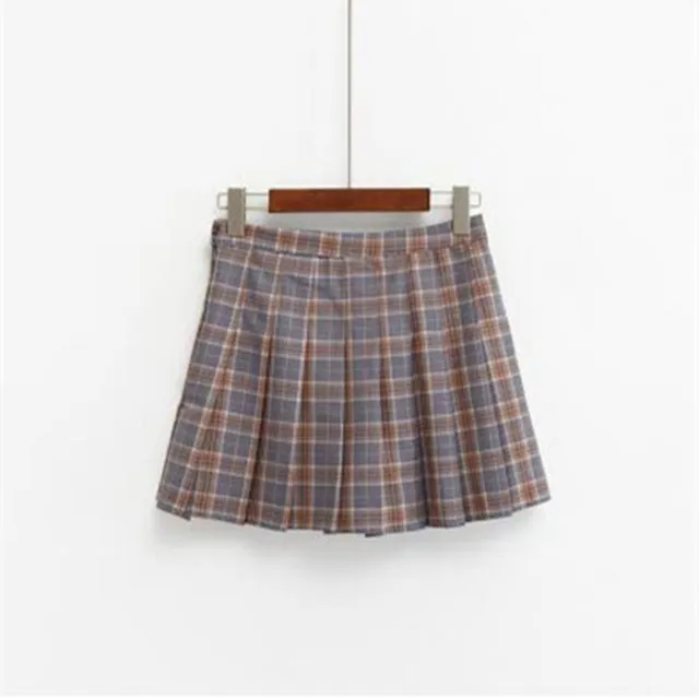 harajuku skirts womens 2018 korean summer style new plaid pleated skirt rock kawaii high waist fashion women clothing