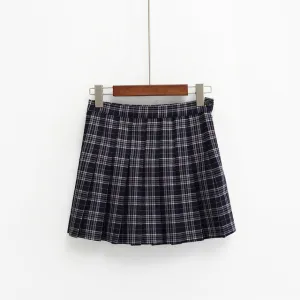 harajuku skirts womens 2018 korean summer style new plaid pleated skirt rock kawaii high waist fashion women clothing