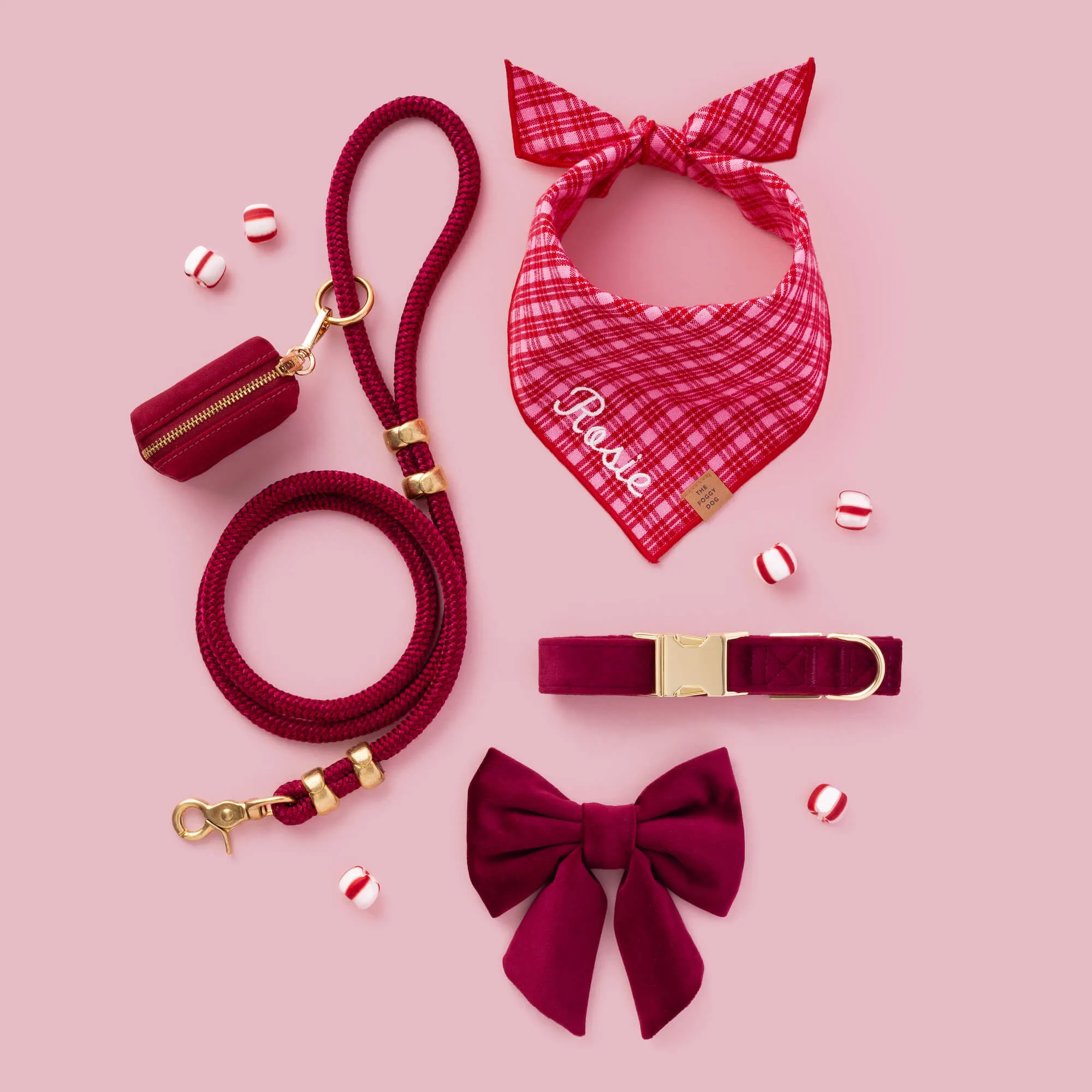 Heather Taylor Home x TFD Katherine Plaid Valentine Dog Bandana