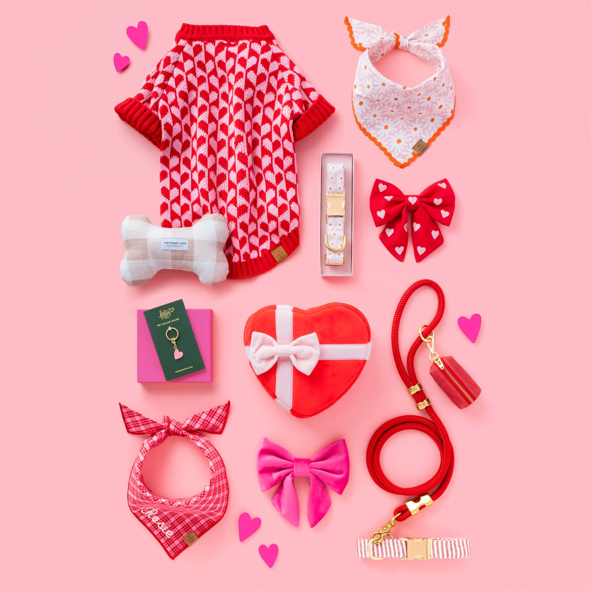 Heather Taylor Home x TFD Katherine Plaid Valentine Dog Bandana