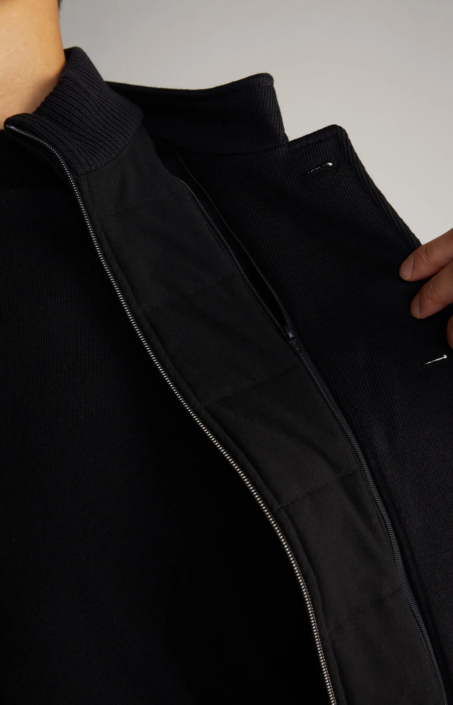 Hectar-J Knit Field Coat in Black
