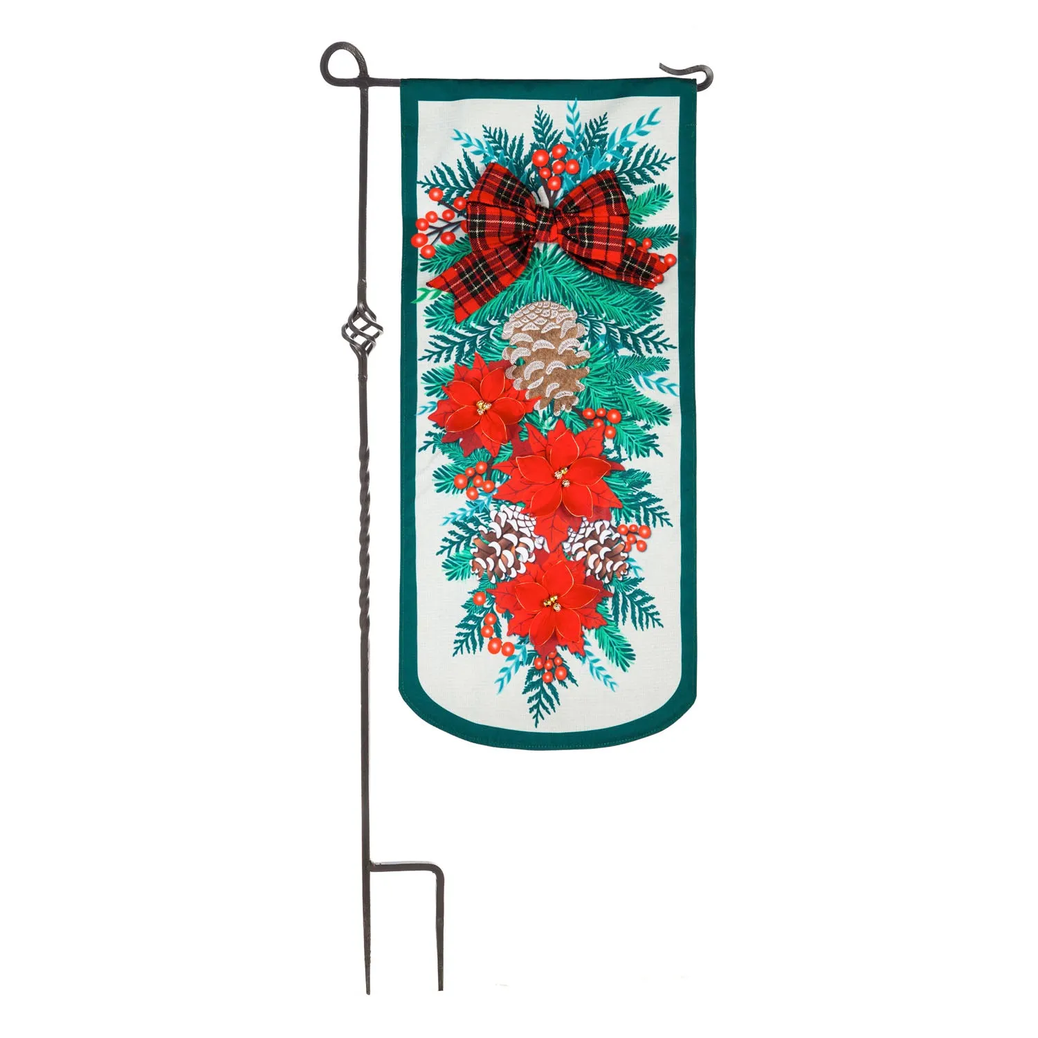 Holiday Floral Swag Everlasting Impressions Textile Décor,14l9416xl