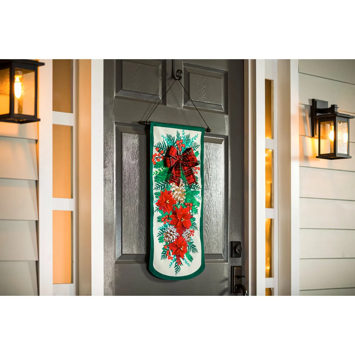 Holiday Floral Swag Everlasting Impressions Textile Décor,14l9416xl