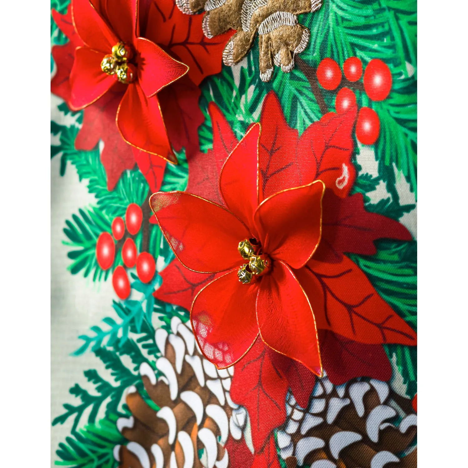Holiday Floral Swag Everlasting Impressions Textile Décor,14l9416xl