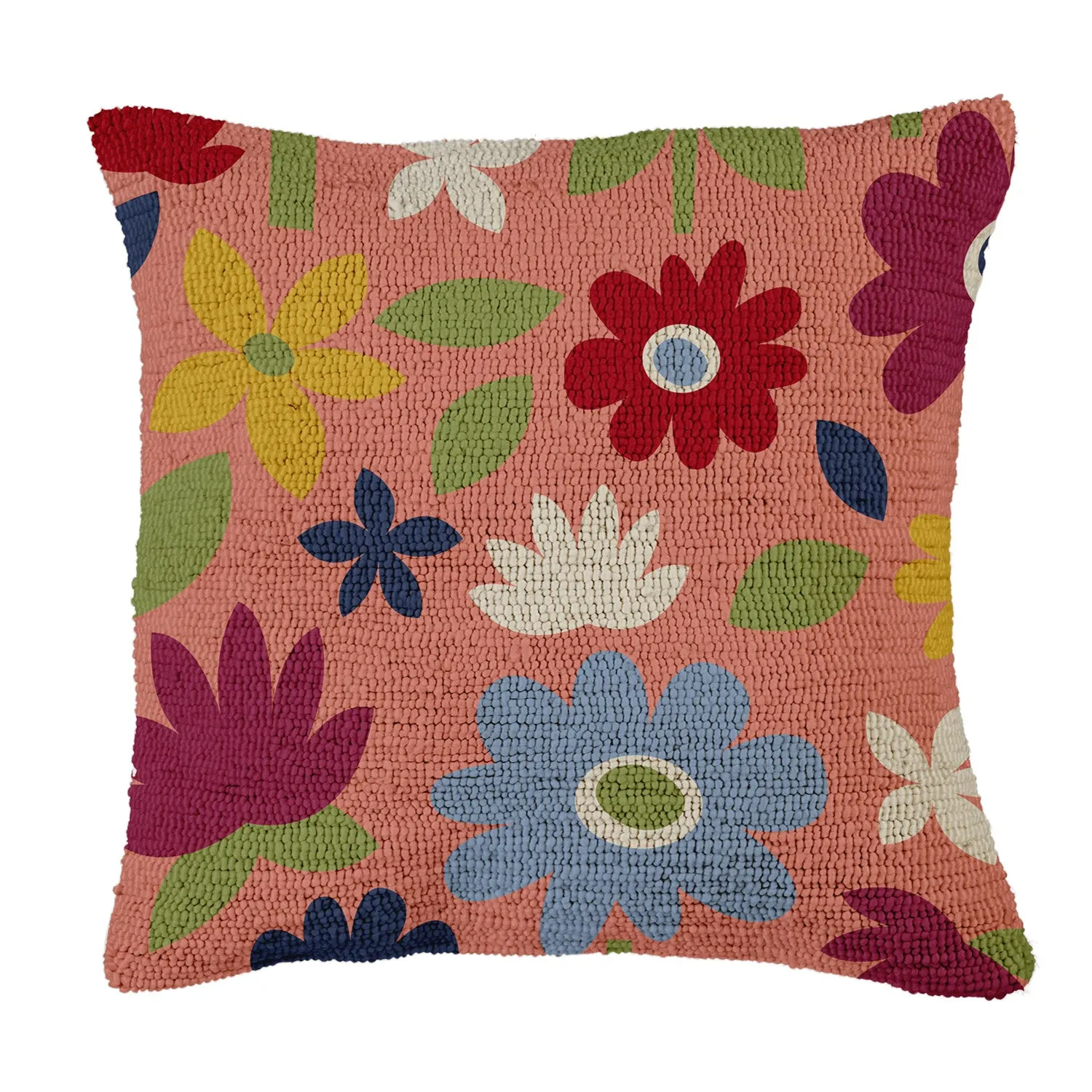 Hooked Pillow 18"x18" Floral,4p21152
