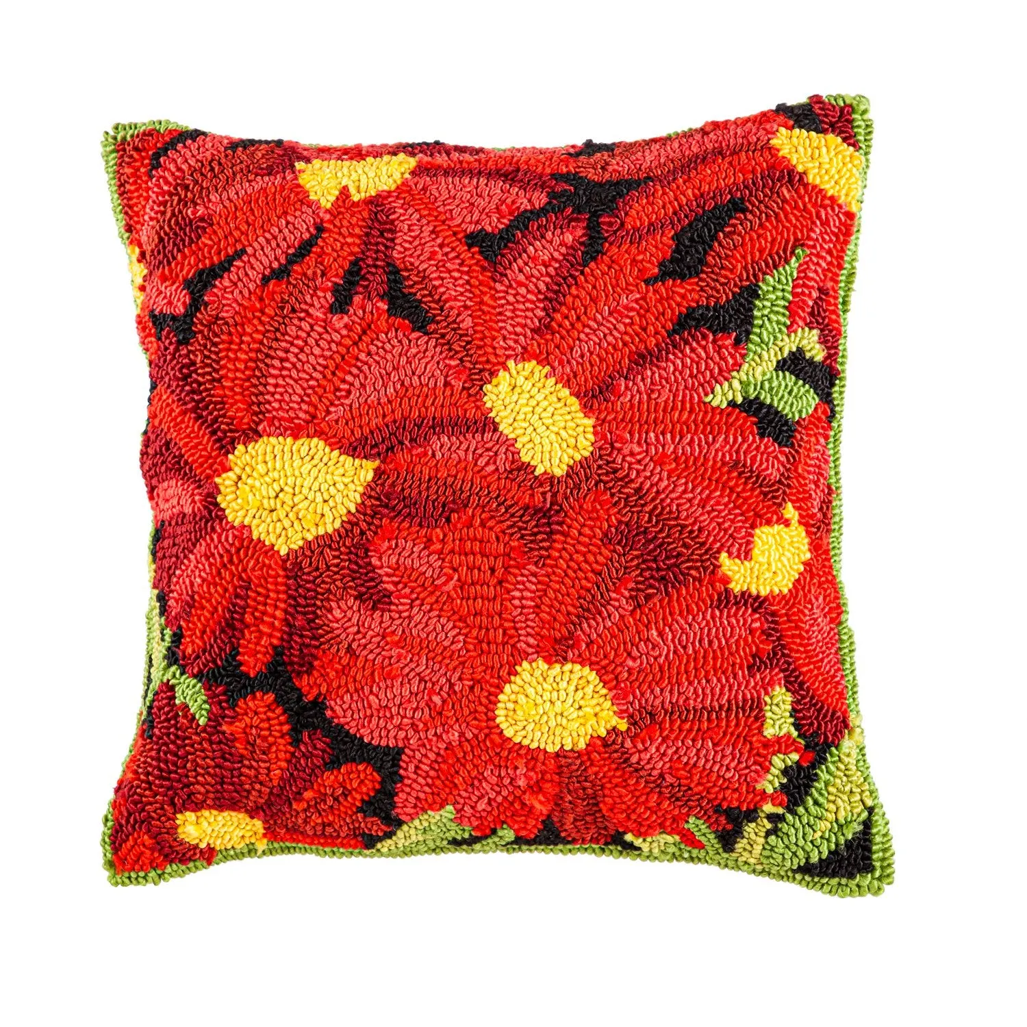 Hooked Pillow 18"x18" Floral,4p21171