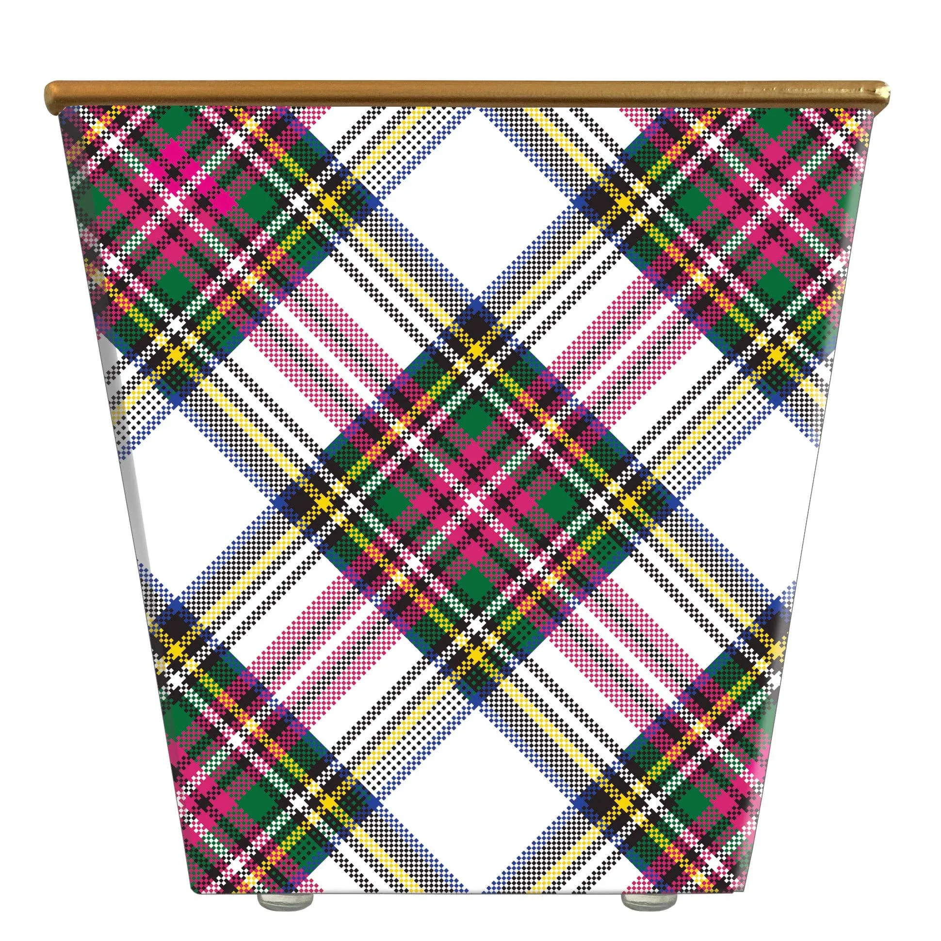 Hot Pink Preppy Plaid Cachepot