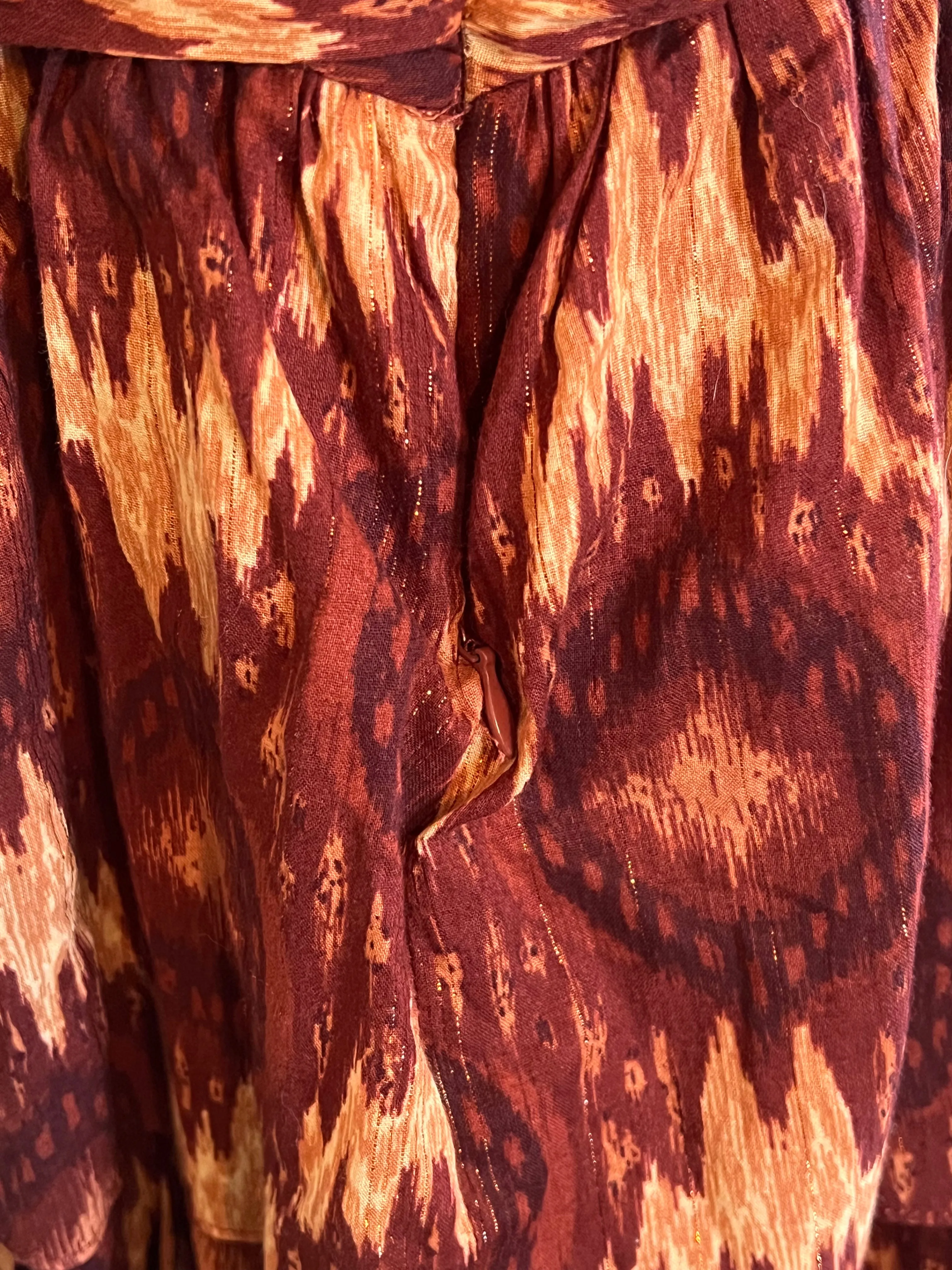 House of Harlow 1960 Size L Burgundy Ikat Print Dress