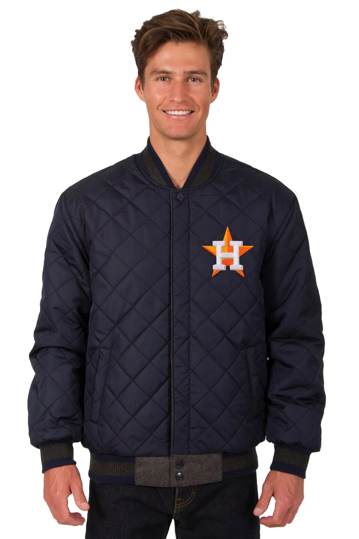 Houston Astros Reversible Wool and Leather Jacket