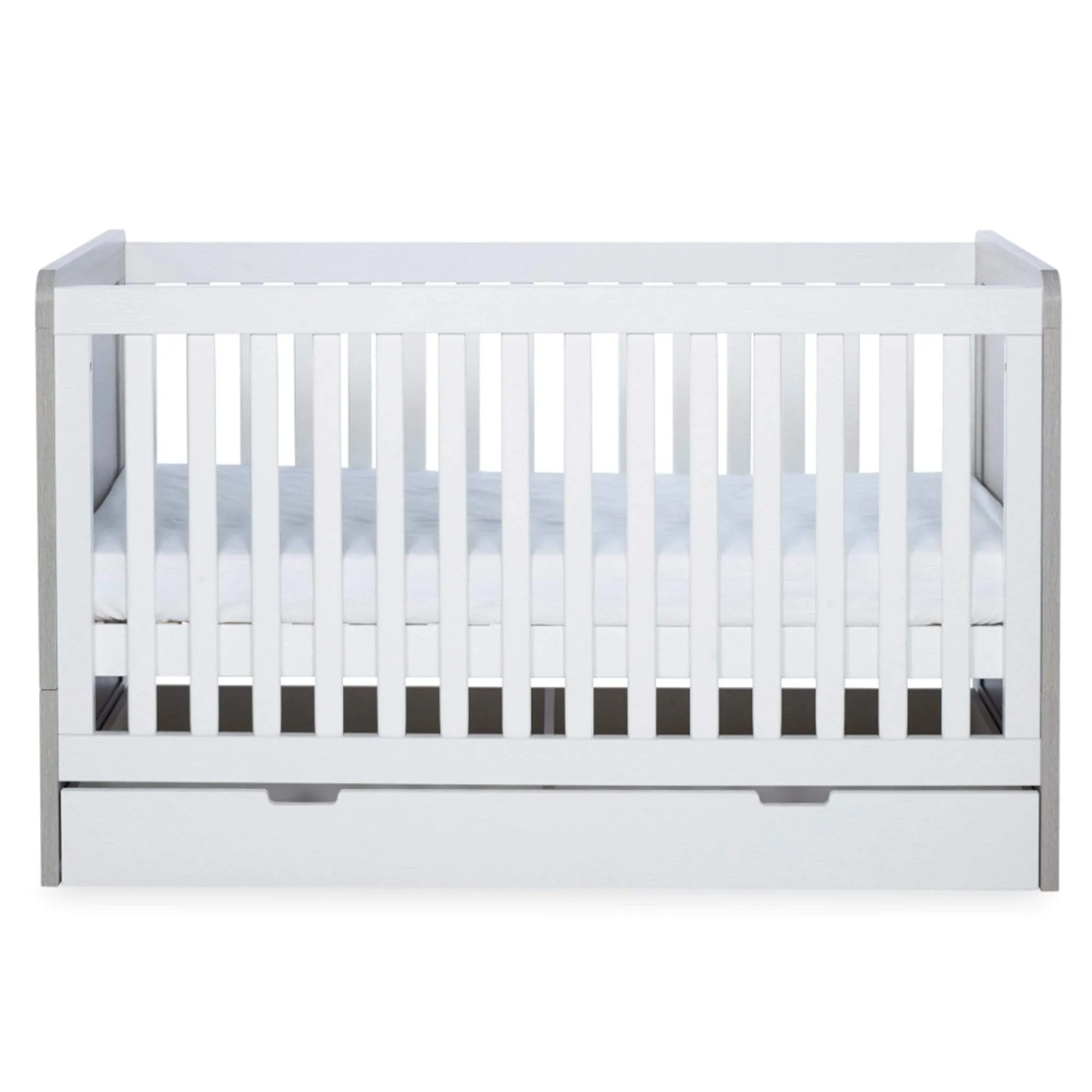 Ickle Bubba Pembrey Cotbed & Under Drawer Ash Grey & White