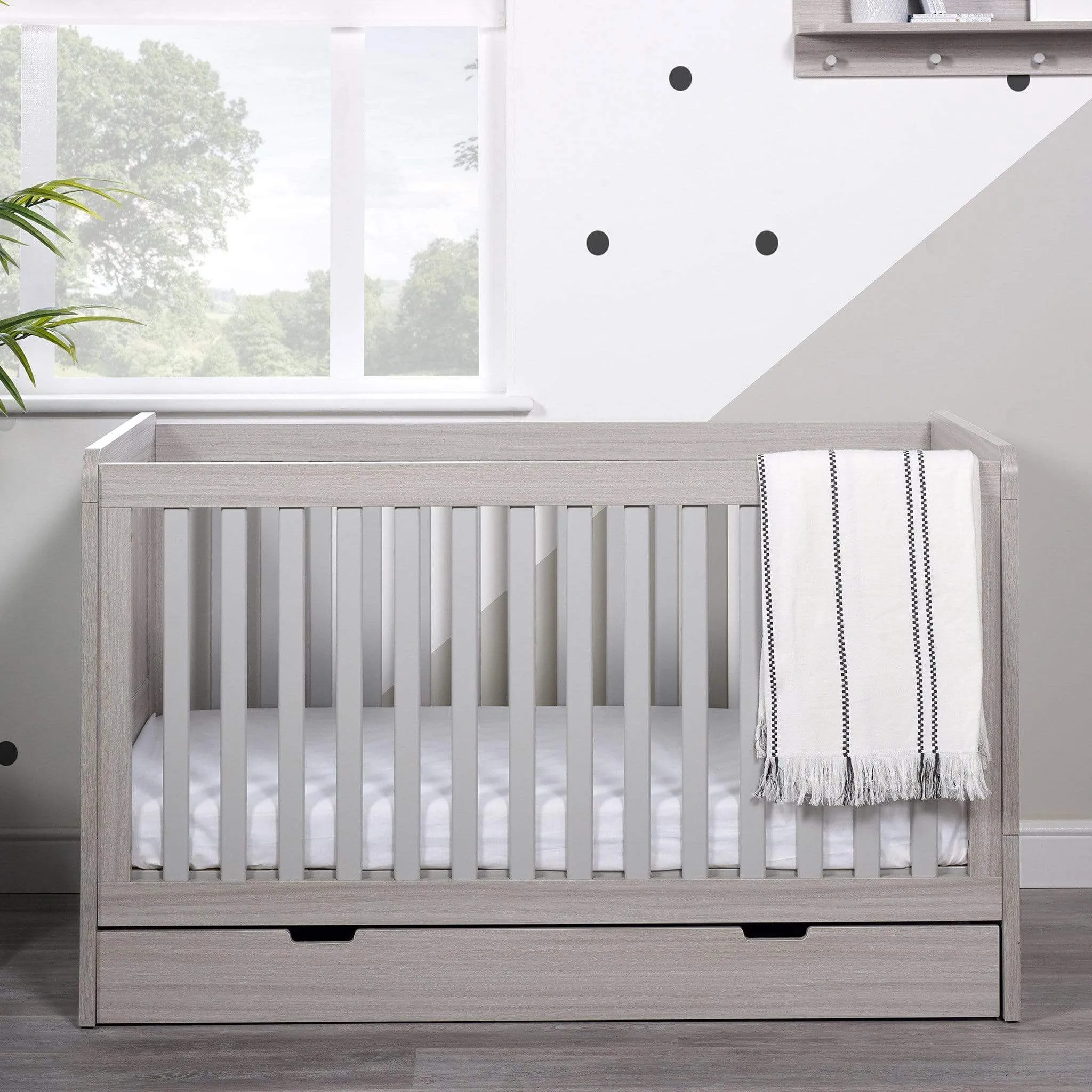 Ickle Bubba Pembrey Cotbed & Under Drawer Ash Grey
