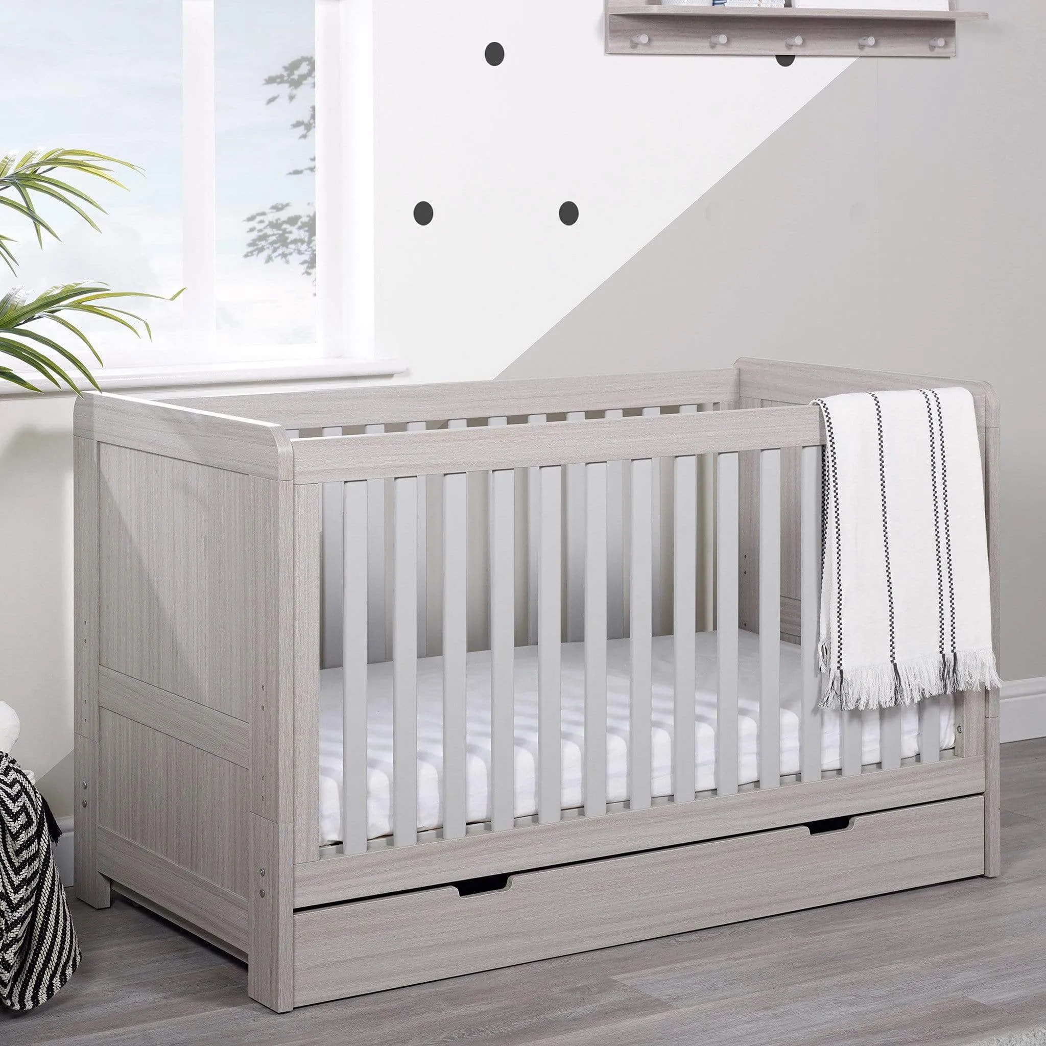 Ickle Bubba Pembrey Cotbed & Under Drawer Ash Grey
