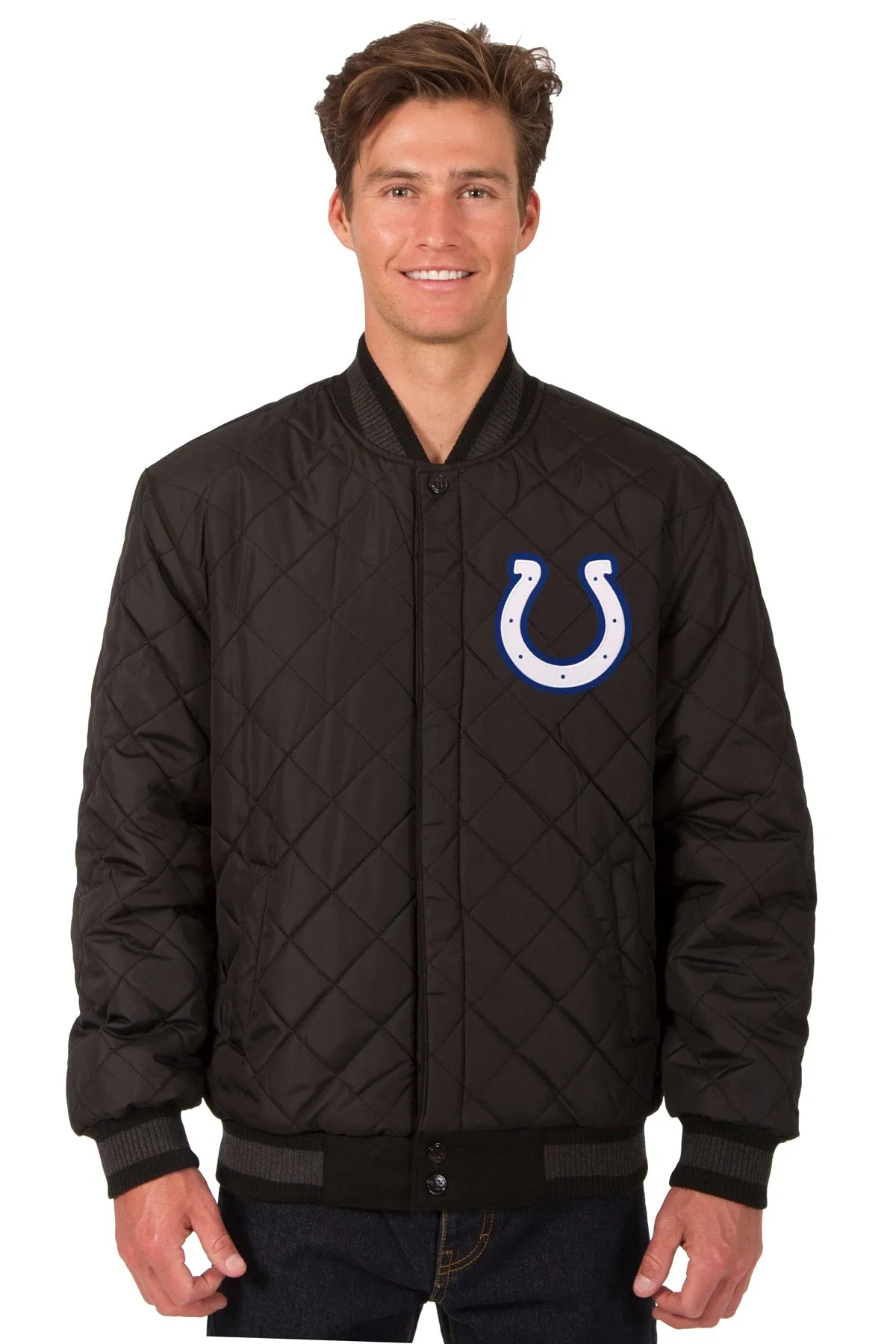 Indianapolis Colts Reversible Wool and Leather Jacket