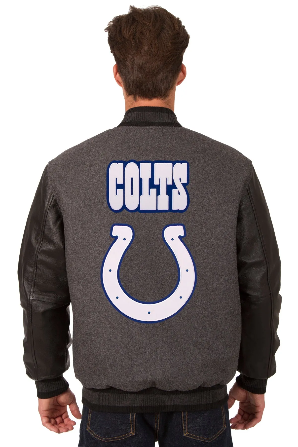 Indianapolis Colts Reversible Wool and Leather Jacket