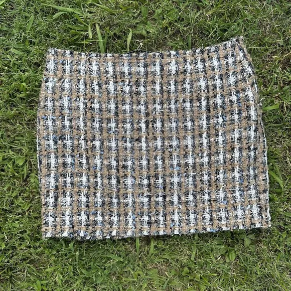 IRO Womens Skirt Size 44 Hunch Brown‎ Textured Front Pockets Pencil Mini Tweed