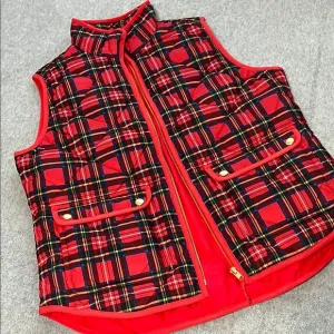 J Crew Quilted Excursion Vest Small Plaid Outdoor Preppy Academia Gorpcore