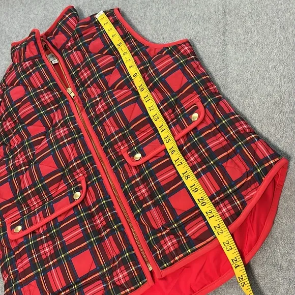 J Crew Quilted Excursion Vest Small Plaid Outdoor Preppy Academia Gorpcore