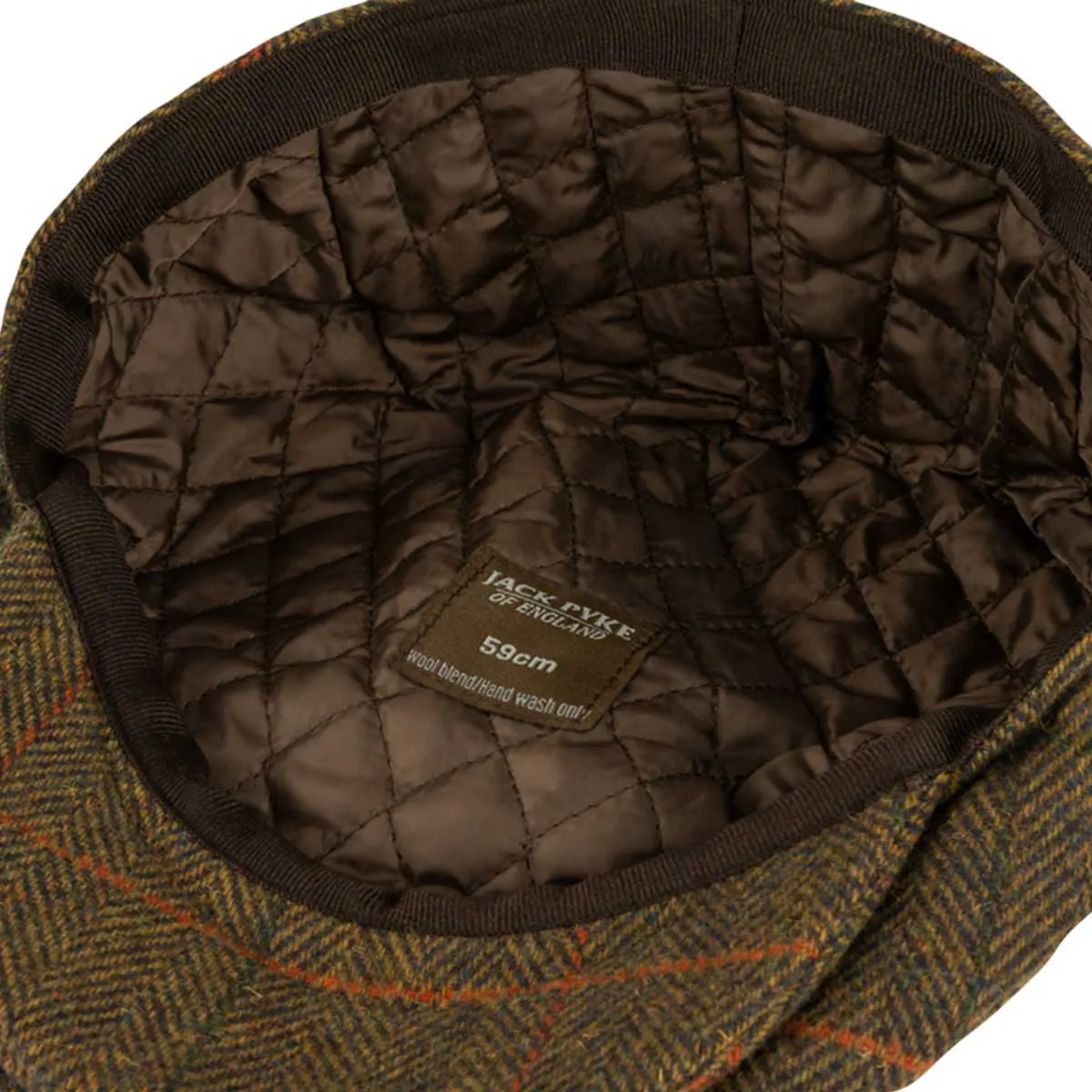 Jack Pyke Wool Blend Flat Cap Tweed Brown