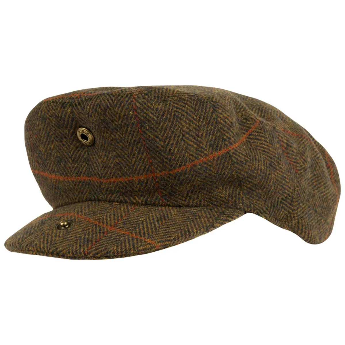 Jack Pyke Wool Blend Flat Cap Tweed Brown