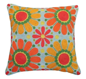 Jana 20" x 20" Embroidered Pillow