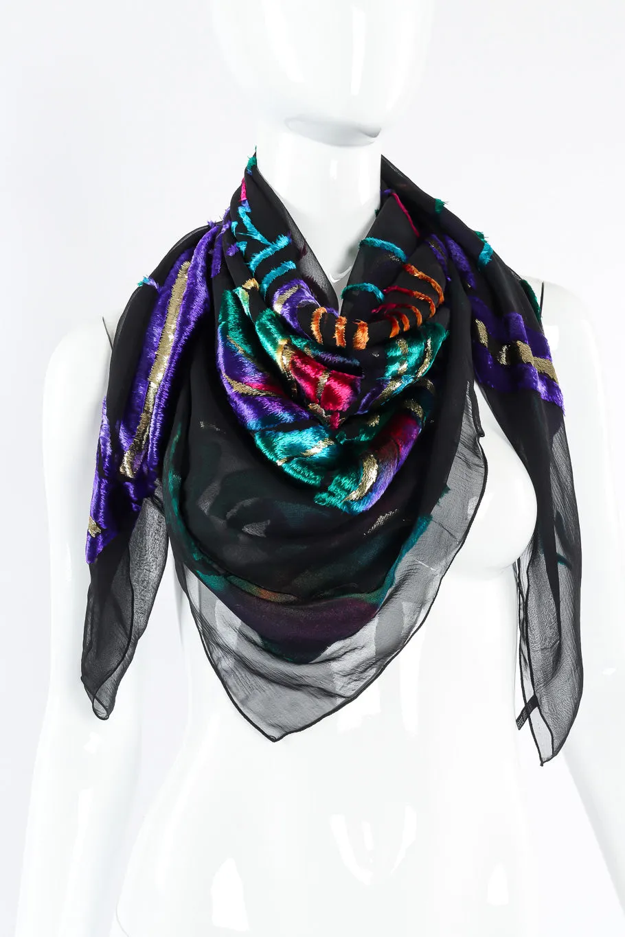 Jewel Tone Velvet Lamé Scarf