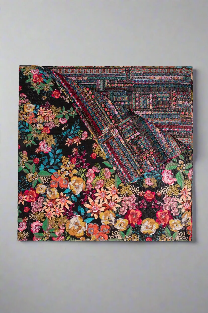 Johnny Was Camella Floral Quilted Queen Blanket HB12622
