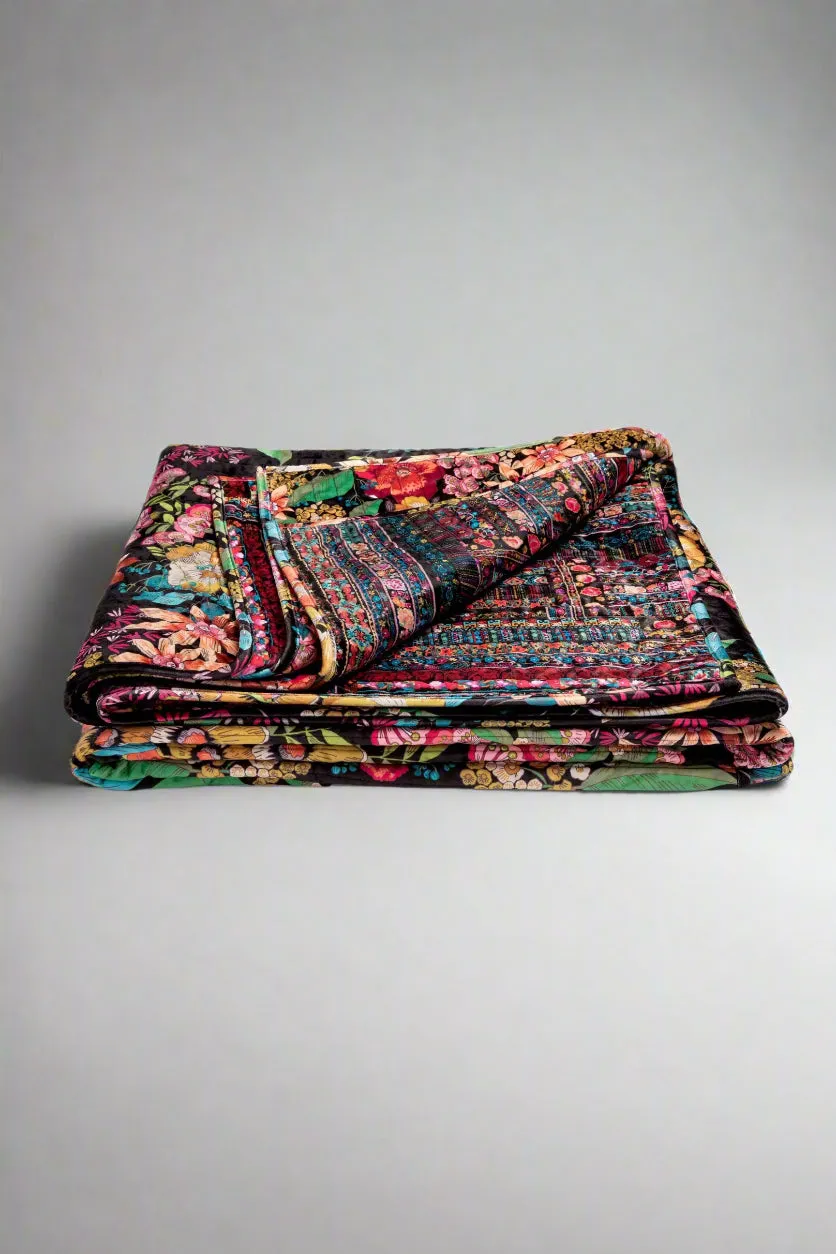 Johnny Was Camella Floral Quilted Queen Blanket HB12622