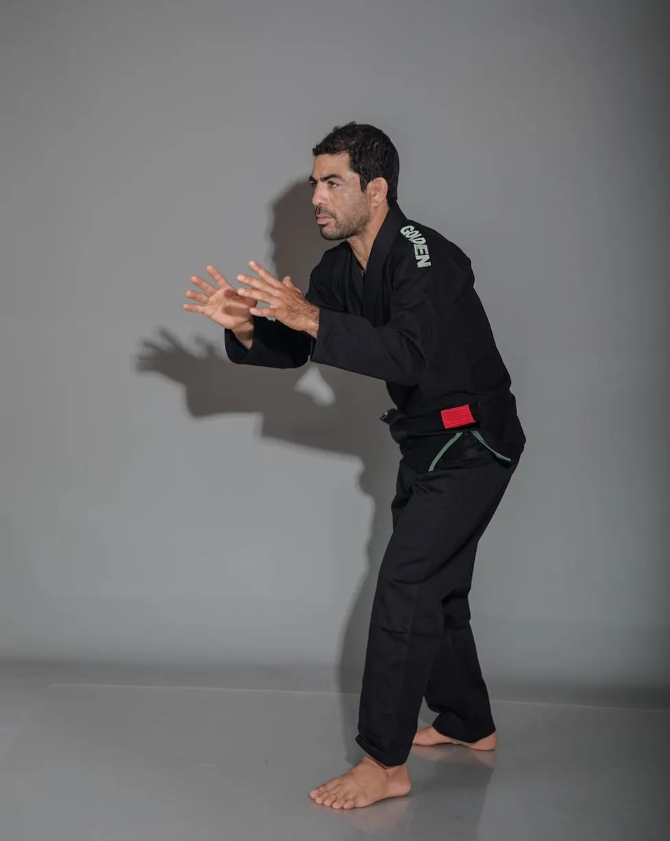 Kimono de Jiujitsu Golden Light Negro/Olivo- 100% Algodón
