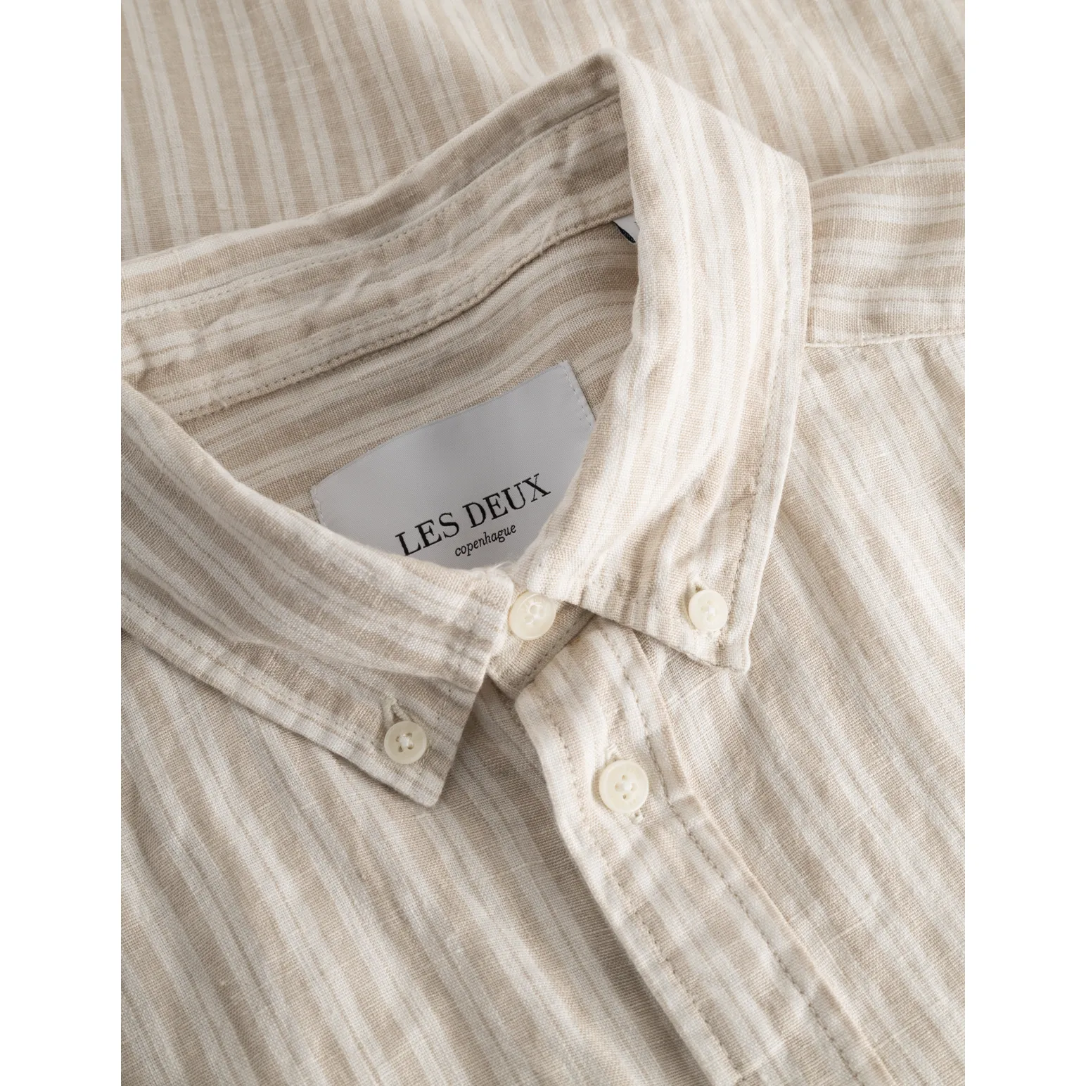 Kris Linen SS Shirt, Light Desert Sand/Light Ivory