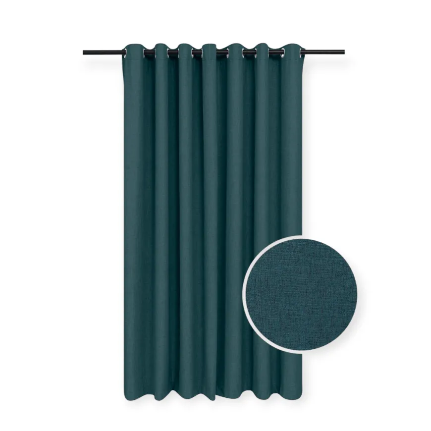 Kubu Porscha Blockout Eyelet Curtain Ready To Hang Blue