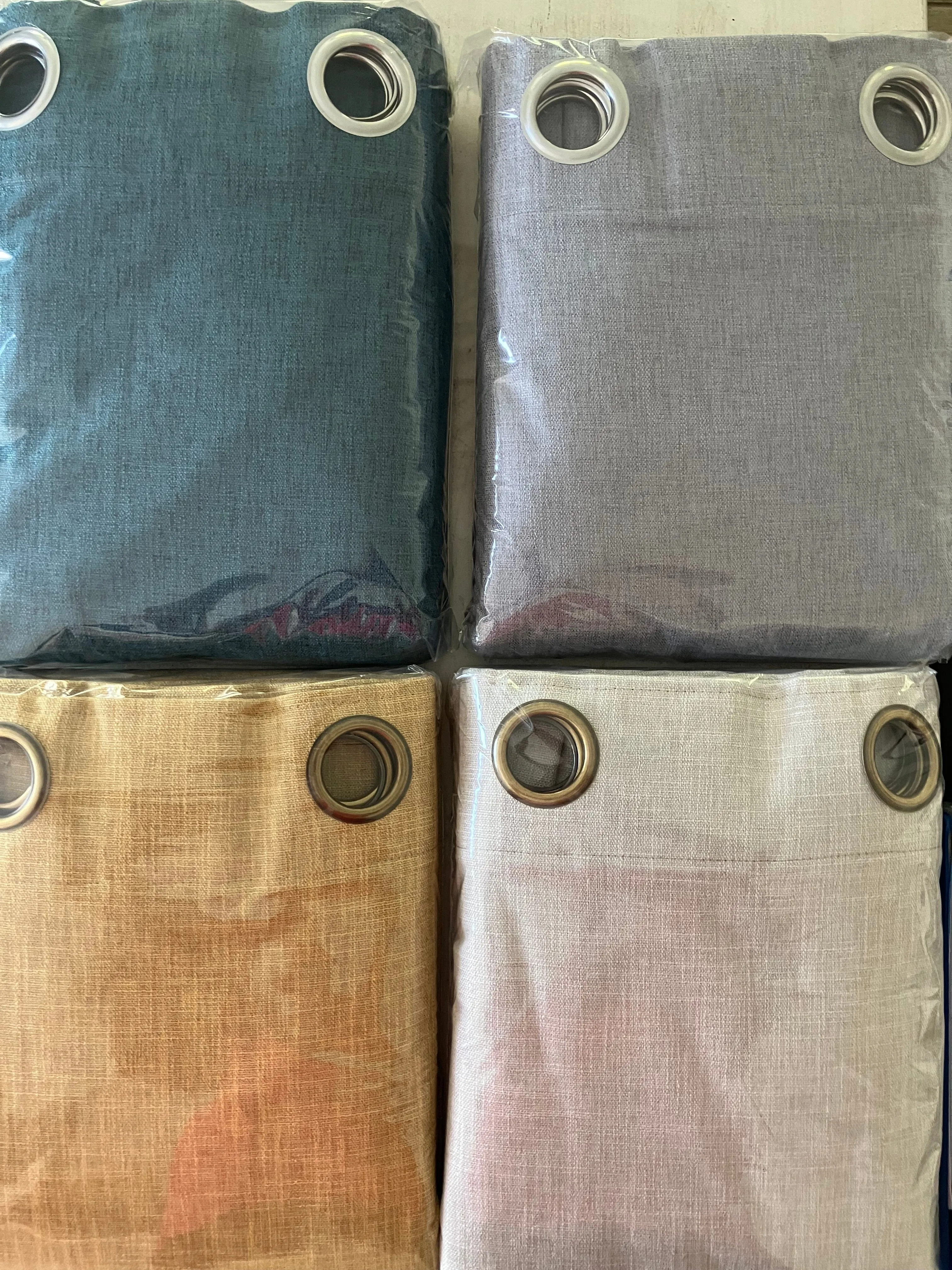 Kubu Porscha Blockout Eyelet Curtain Ready To Hang Light Grey