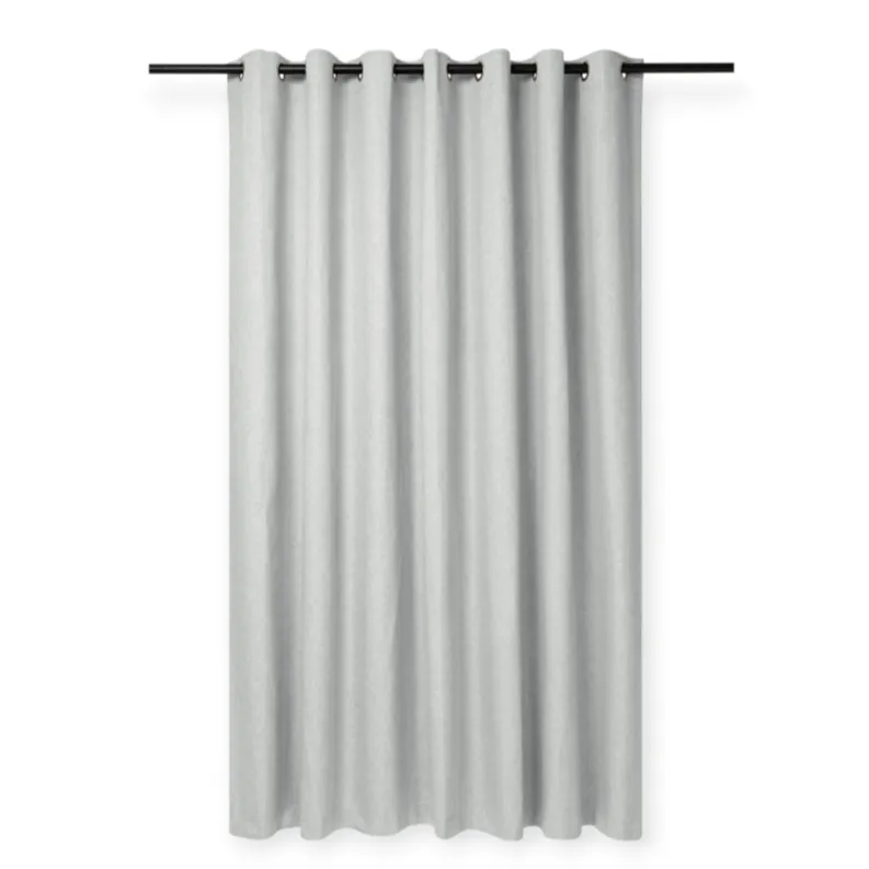 Kubu Porscha Blockout Eyelet Curtain Ready To Hang Light Grey