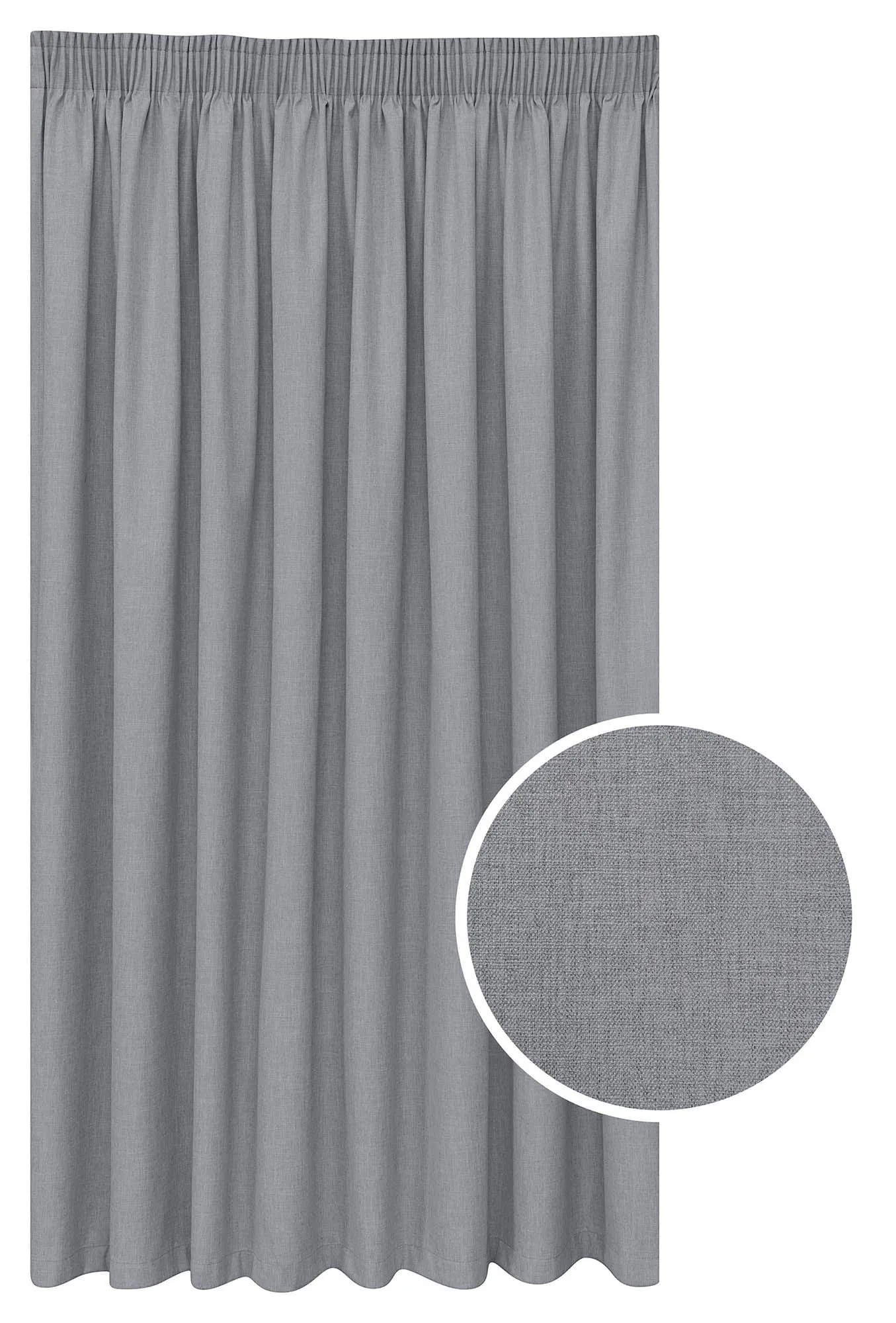 Kubu Porscha Blockout Taped Curtain Ready To Hang Grey