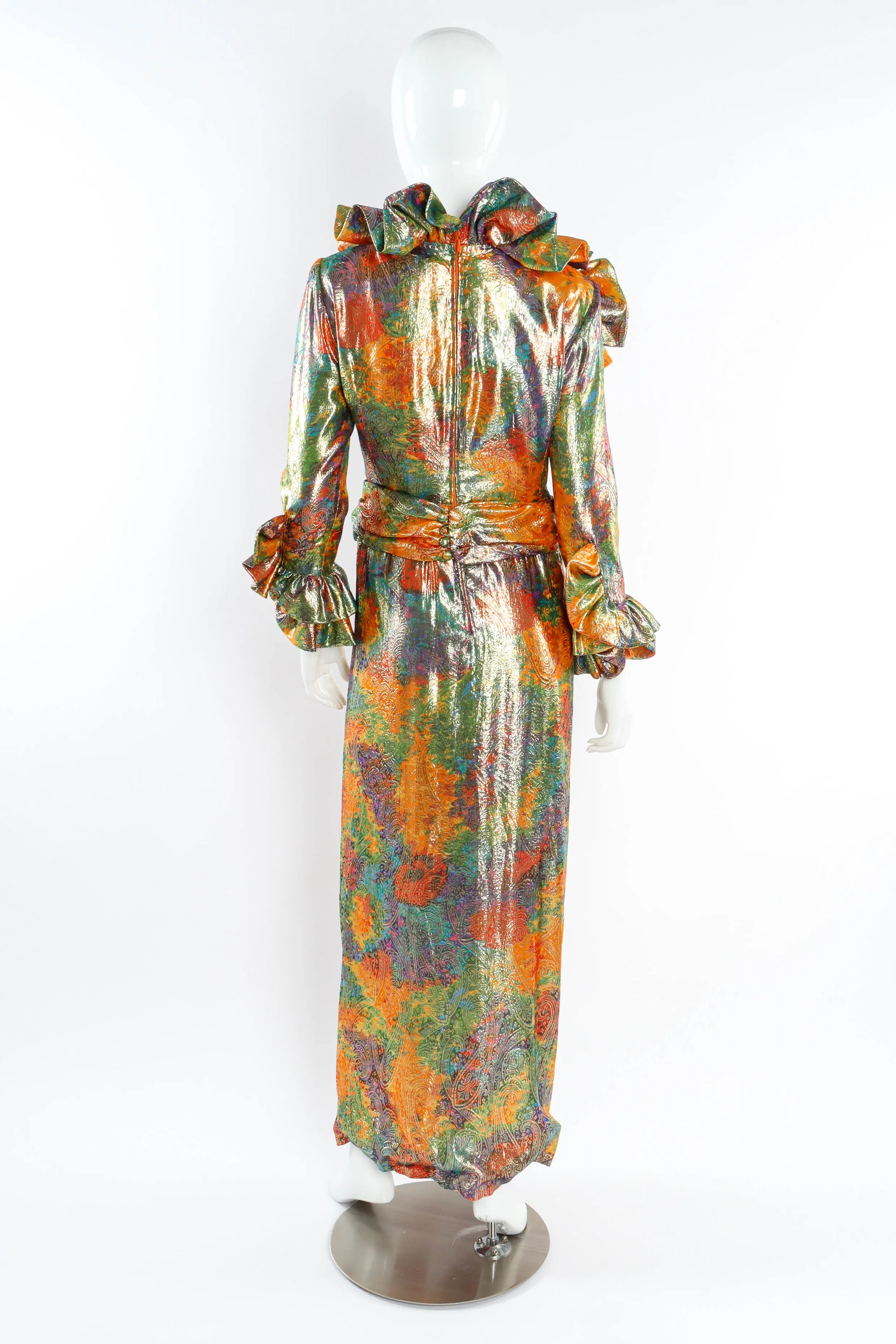 Lamé Fleur Ruffle Dress