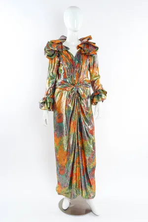 Lamé Fleur Ruffle Dress