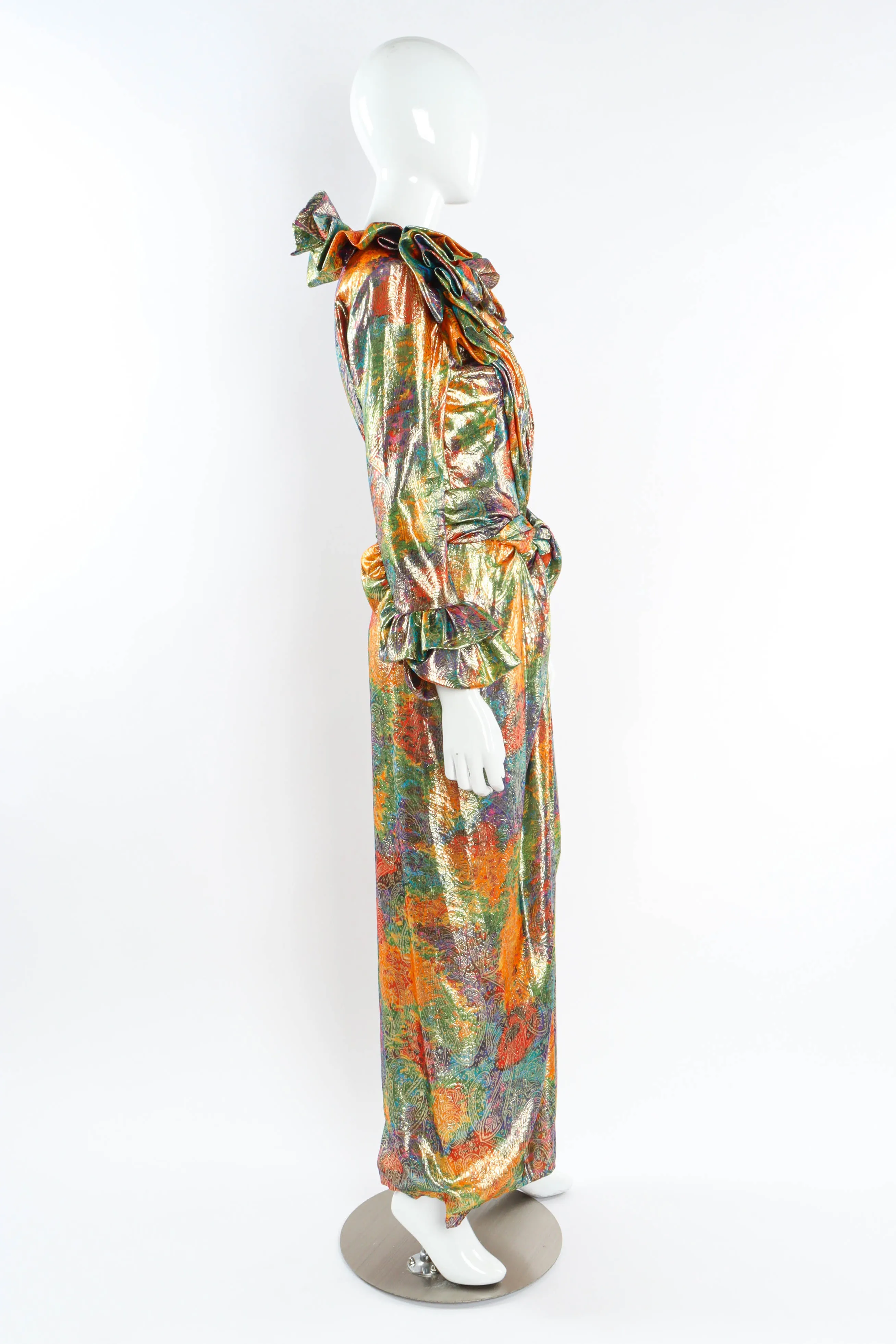 Lamé Fleur Ruffle Dress